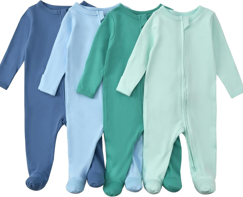Baby Footed Sleepers Double Zipper Pjs for Boys Girls