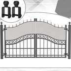 2 Pcs 1" x 1" Square Post Female Gate Hinges, Black