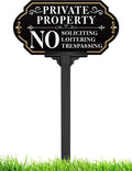 No Soliciting Sign for House with Stake - Adjustable Height - 12.7 x 6.6 Inch/36 Inch High - 50-mil Thick Aluminum