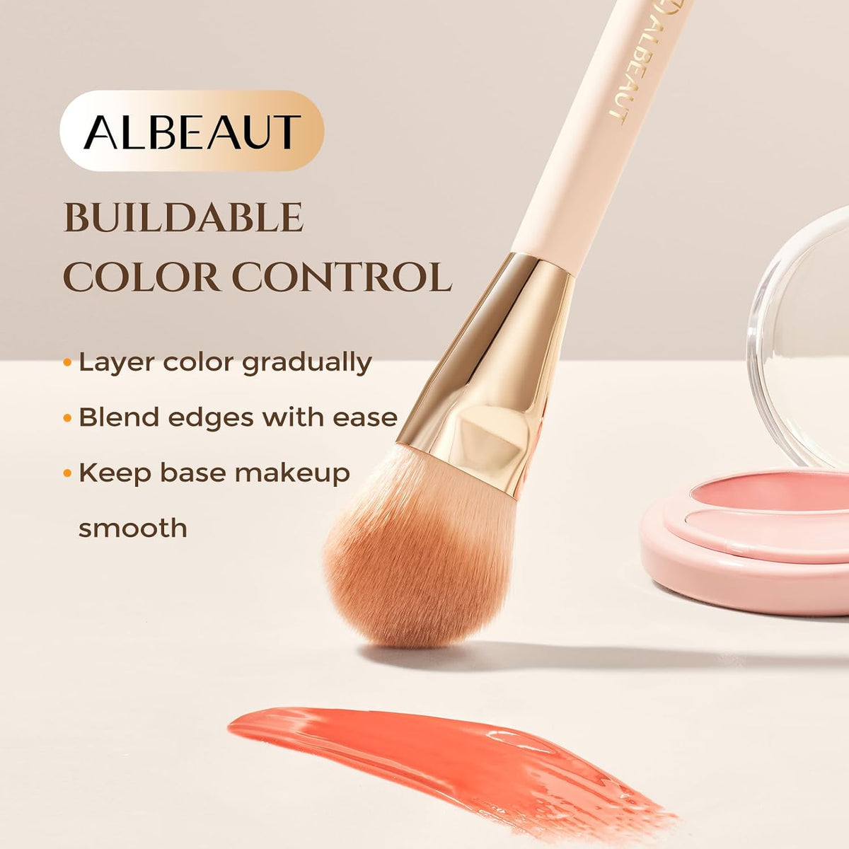 Liquid Blush Brush for Cheeks Makeup, Angled Foundation Brush