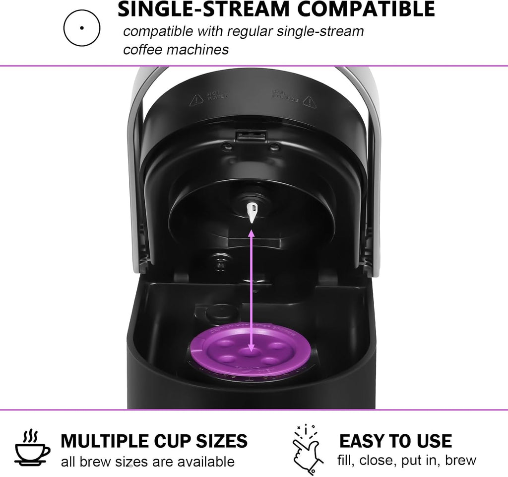 Universal 5-Hole Refillable Coffee Pods for K-Cups | Reusable Coffee Filters with Food-Grade Stainless Steel Mesh |