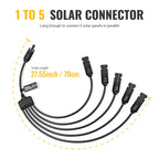 BougeRV Solar Y Connectors 1 to 5 Parallel Connectors Extra Long, 1 Pair