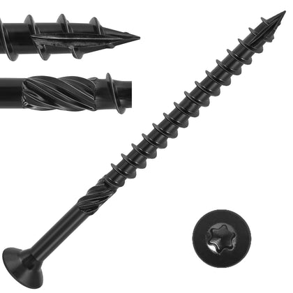Deck Screws #14 x 6 inch,Heavy Duty Exterior Wood Screws,Torx Drive Head Deck Screw Black Rust Resistant Epoxy