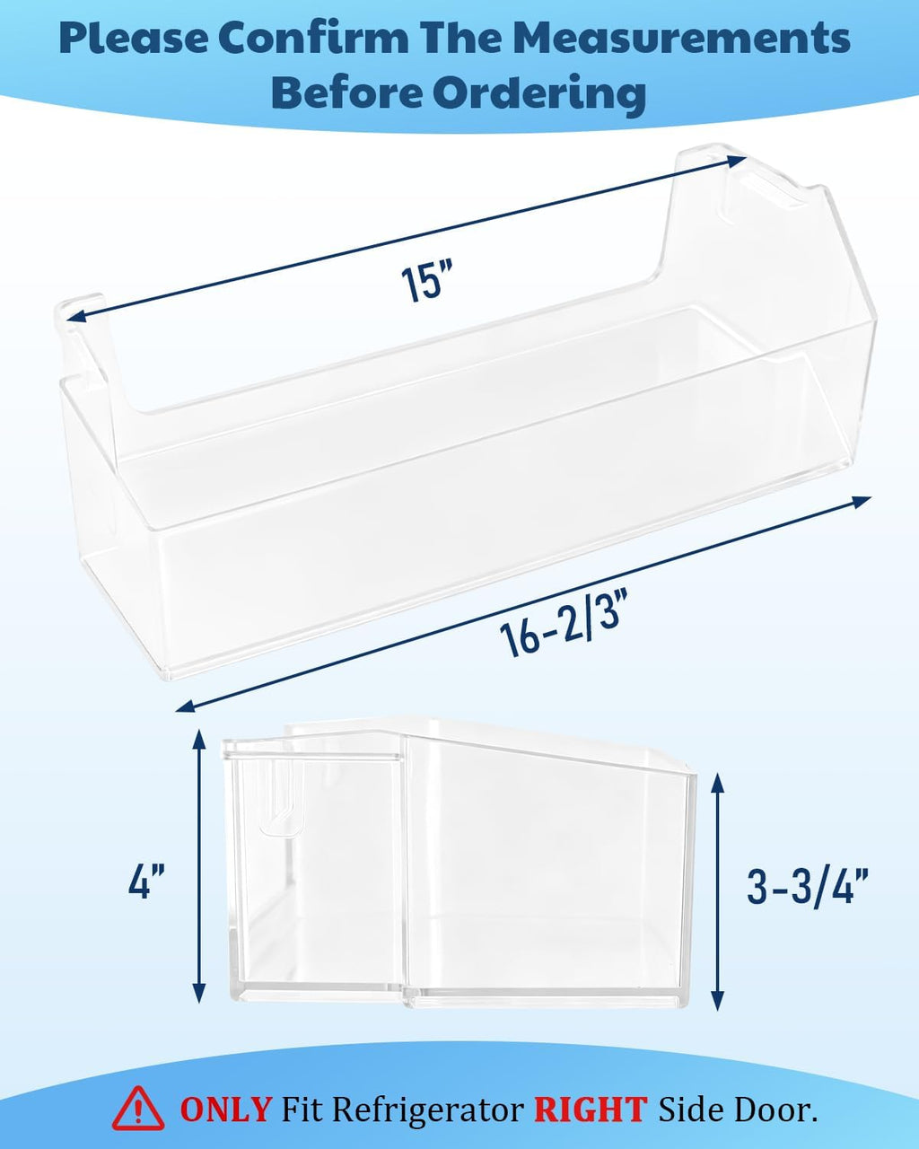WRS321SDHZ05 WRS325SDHZ08 Right Door Shelf Bin for Whirl-pool Refrigerator