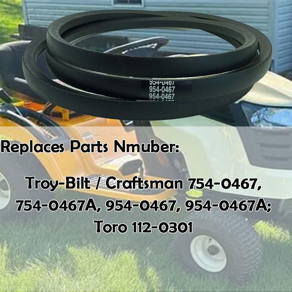 954-0467A Lower Drive Belt, 5/8” x 90.8” Aramid Replacement for Craftsman T1100, Cub Cadet LTX1040, Troy-Bilt Bronco, Toro LX460 Lawn Tractor