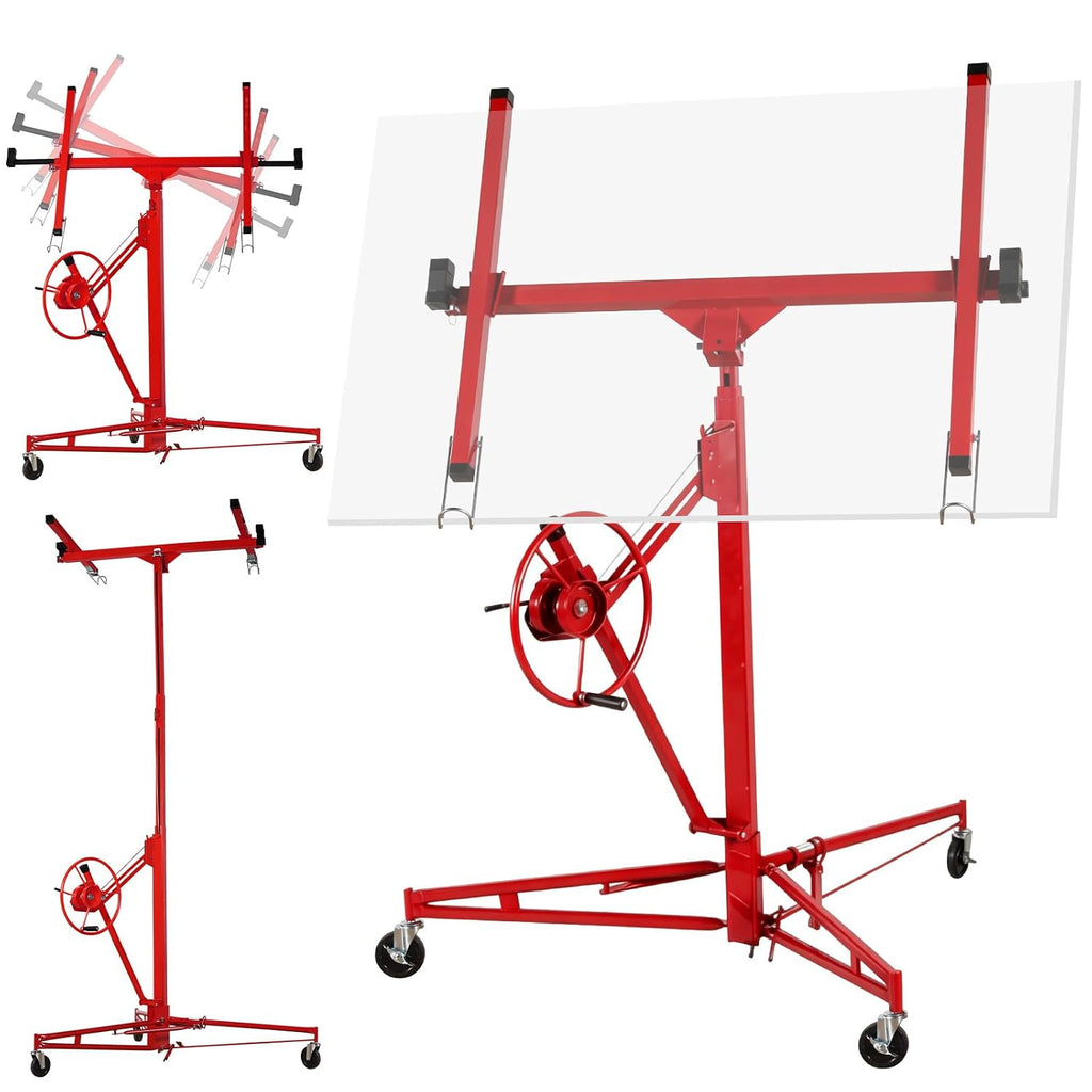 11FT Drywall Lift, Drywall Jack Lift for Ceiling | 360° Adjustable Drywall Panel Hoist, 150LBS Heavy Duty Drywall