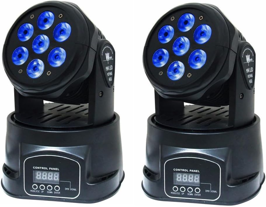 Moving Head Light 7 x 10W LED 4 in 1 RGBW Stage Lighting DJ Lights | DMX& Sound Activated, 9/14 CH, 540° Pan & 180°