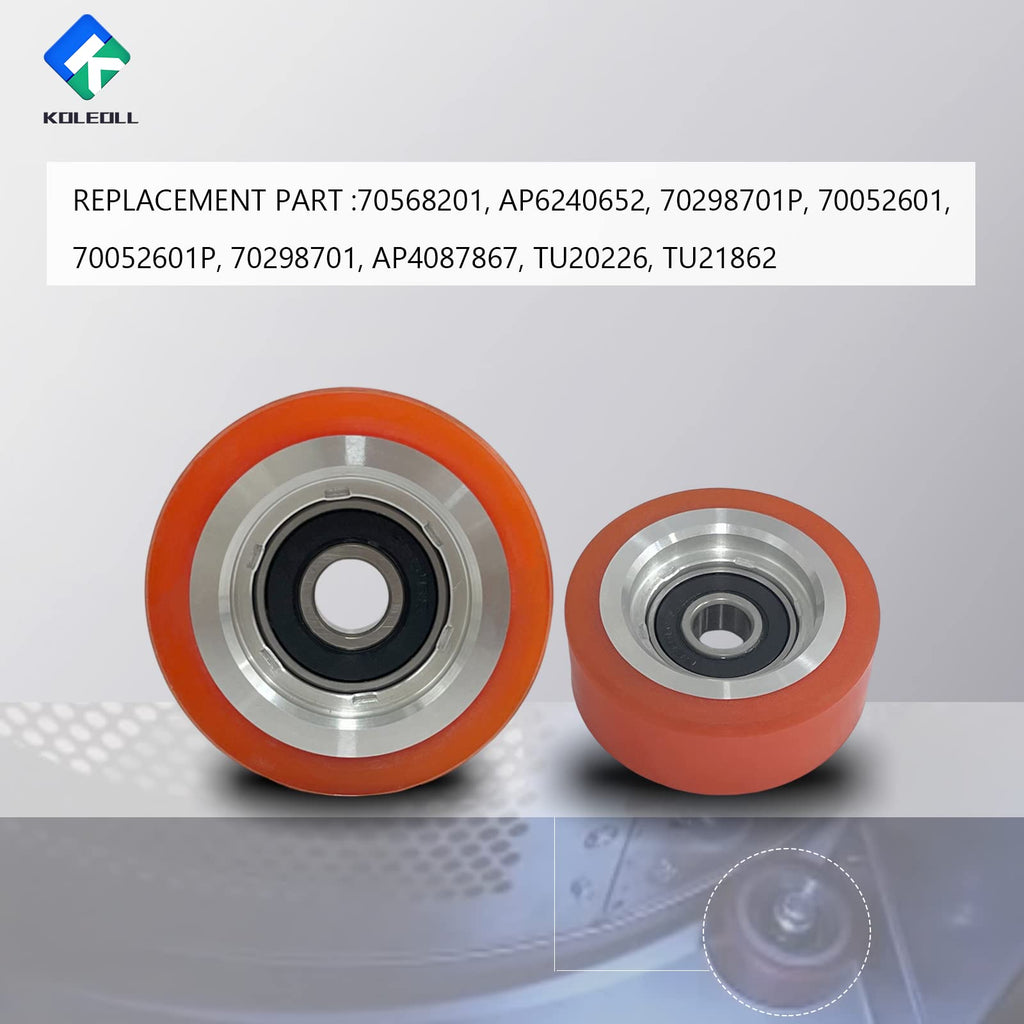 KOLEOLL 2 Pack 70298701P 70298701 70568201 Dryer Drum Support Roller Bearing Compatible With HUEBSCH Speed Queen IPSO