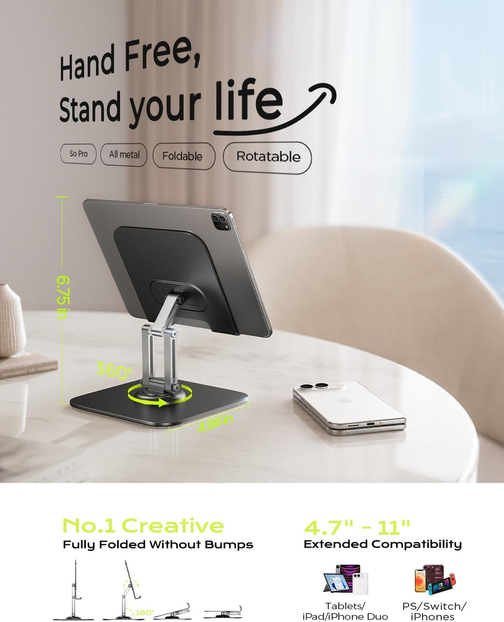 for iPad Stand Holder, Aluminum Tablet Stand Holder for iPad