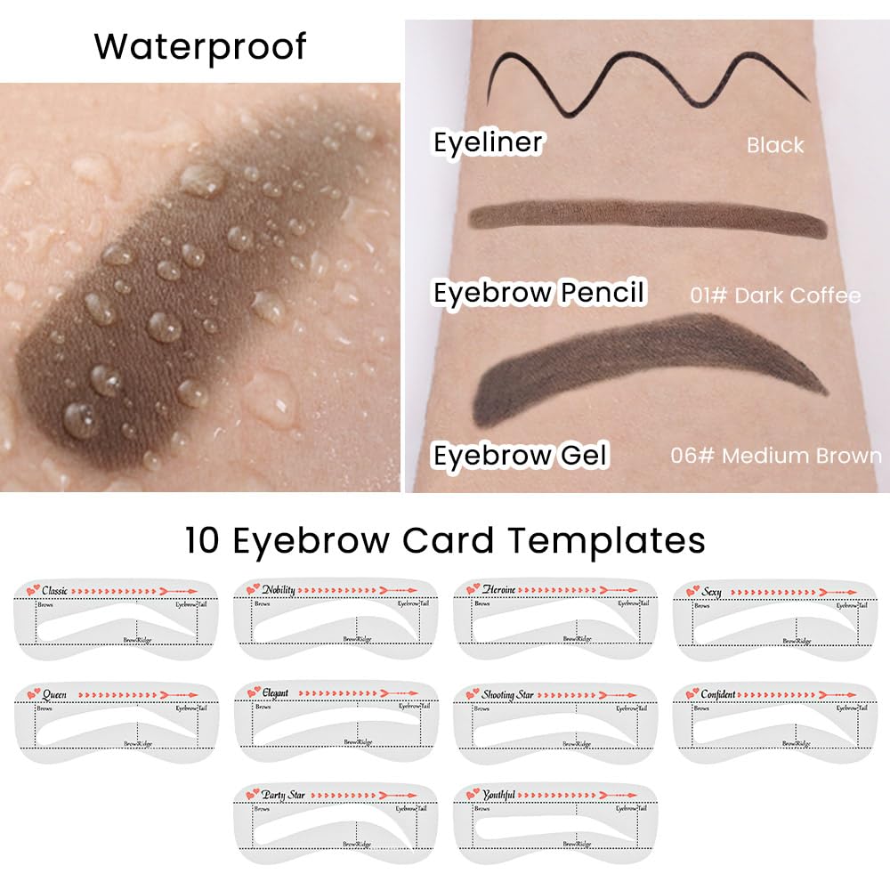 Eyebrow Stencils Kit for Women Shaping, Eyebrow Shaper Makeup Kit, Eye Brow Stencil Shaper Tinting kits for Women
