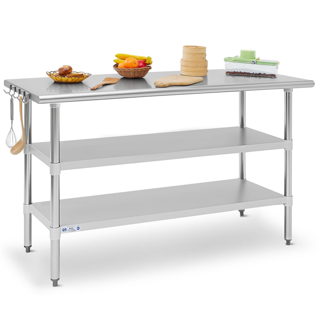 Hally 24"x60" Stainless Steel Prep Table NSF Commercial Kitchen Work Table