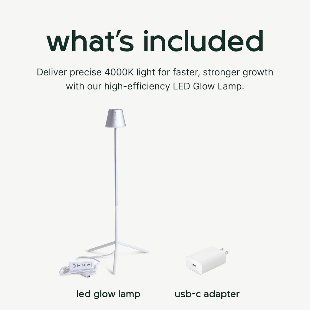 Glow Lamp – Sleek Under-Cabinet LED Grow Light for Indoor Edible Garden – Full-Spectrum System with Automatic Timer –