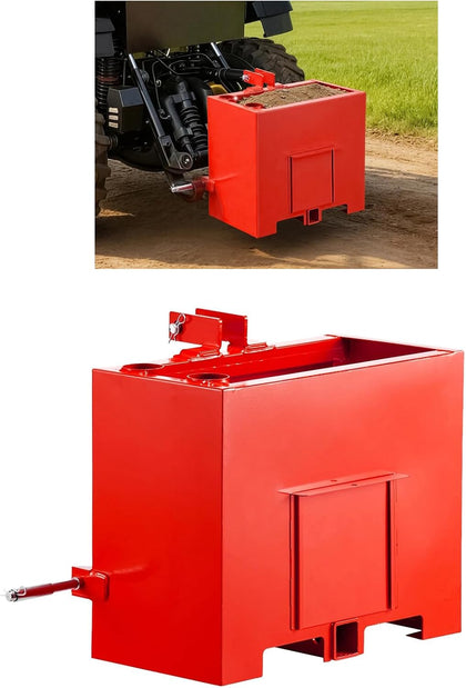 Red Ballast Box 3 Point Category 1 Tractor Quick Tach Hitch Counterweight | Category 1, Quick Tach Hitch, 3 Point
