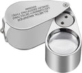 40X Full Metal Illuminated Jewelry Loop Magnifier, XYK Pocket Folding Magnifying Glass Jewelers Eye Loupe with