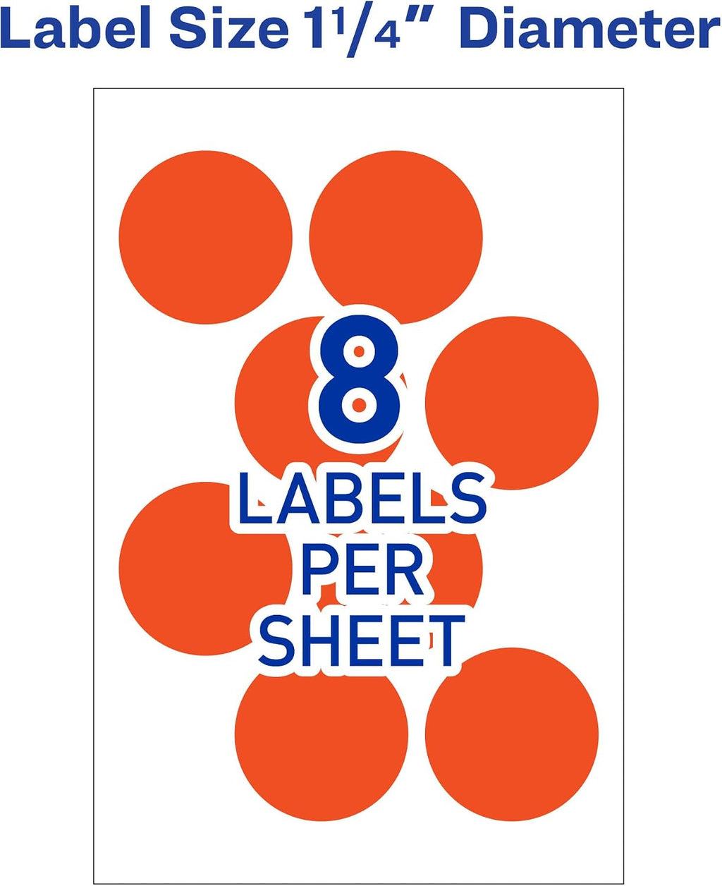Removable Print or Write Color Coding Labels for Laser Printers, 1.25 Inches, Round, Pack of 400 (5497)