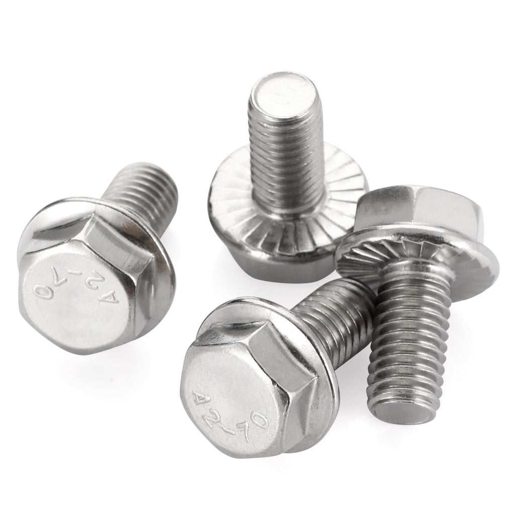 5/16-18 x 3/4" Flange Hex Head Bolts, Stainless Steel 304, Fully Threaded, 15 PCS