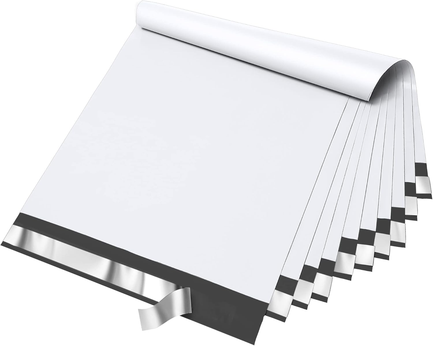 12x15.5" Poly Mailers 100Pcs,Sturdy Shipping Bags for Clothing,White | Waterproof Self Seal Mailing Envelopes,Strong