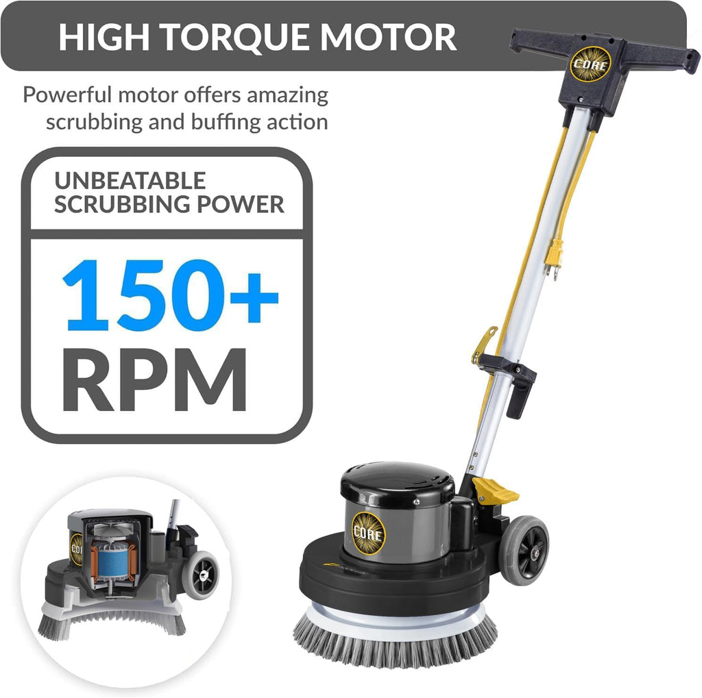 PLC13L 13" Heavy Duty Commercial Polisher Floor Buffer Machine Scrubber and 5 Pads