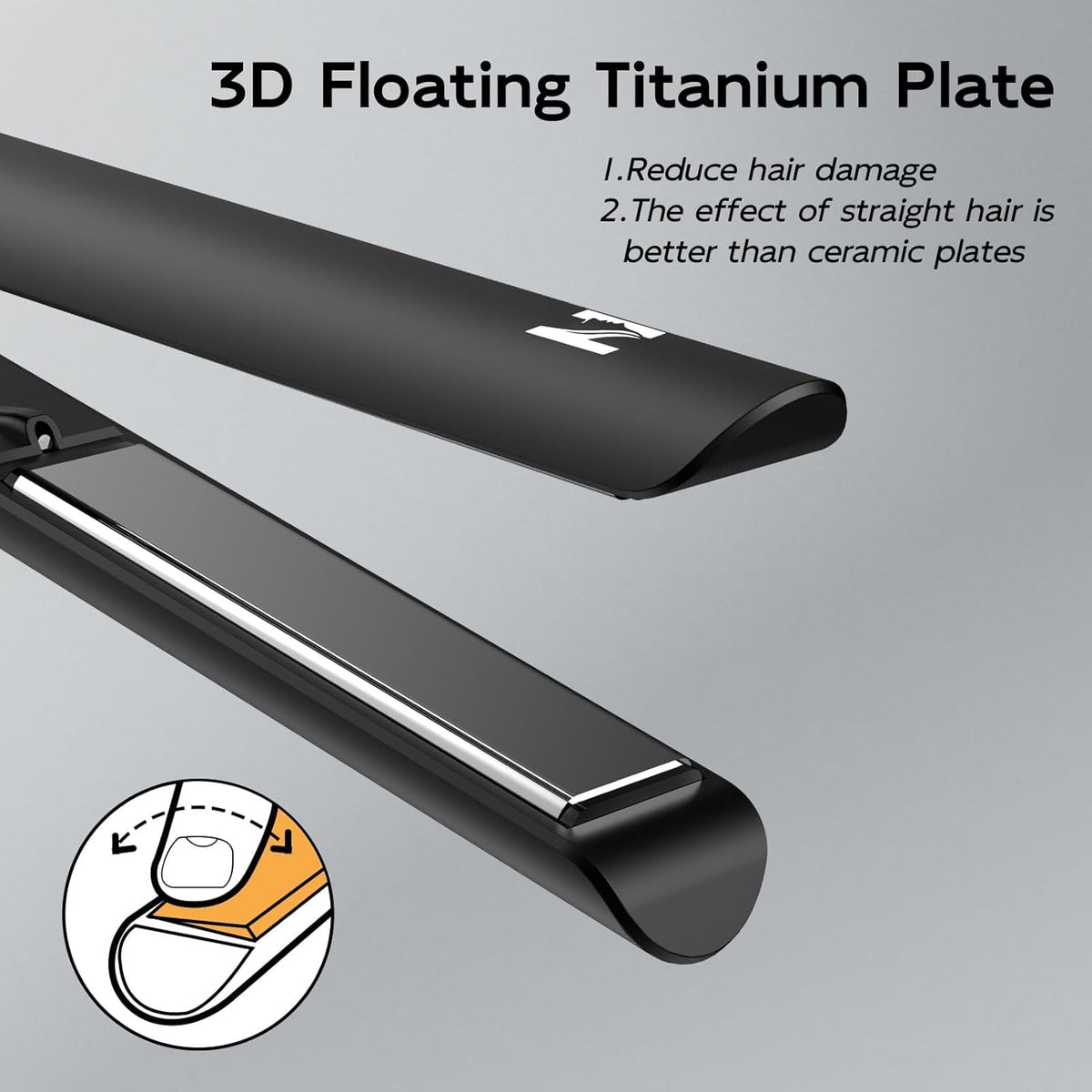 Titanium Flat Iron Hair Straightener and Curler 2 in 1,Fast Heating | Professional Ionic Hair Styling Iron for All