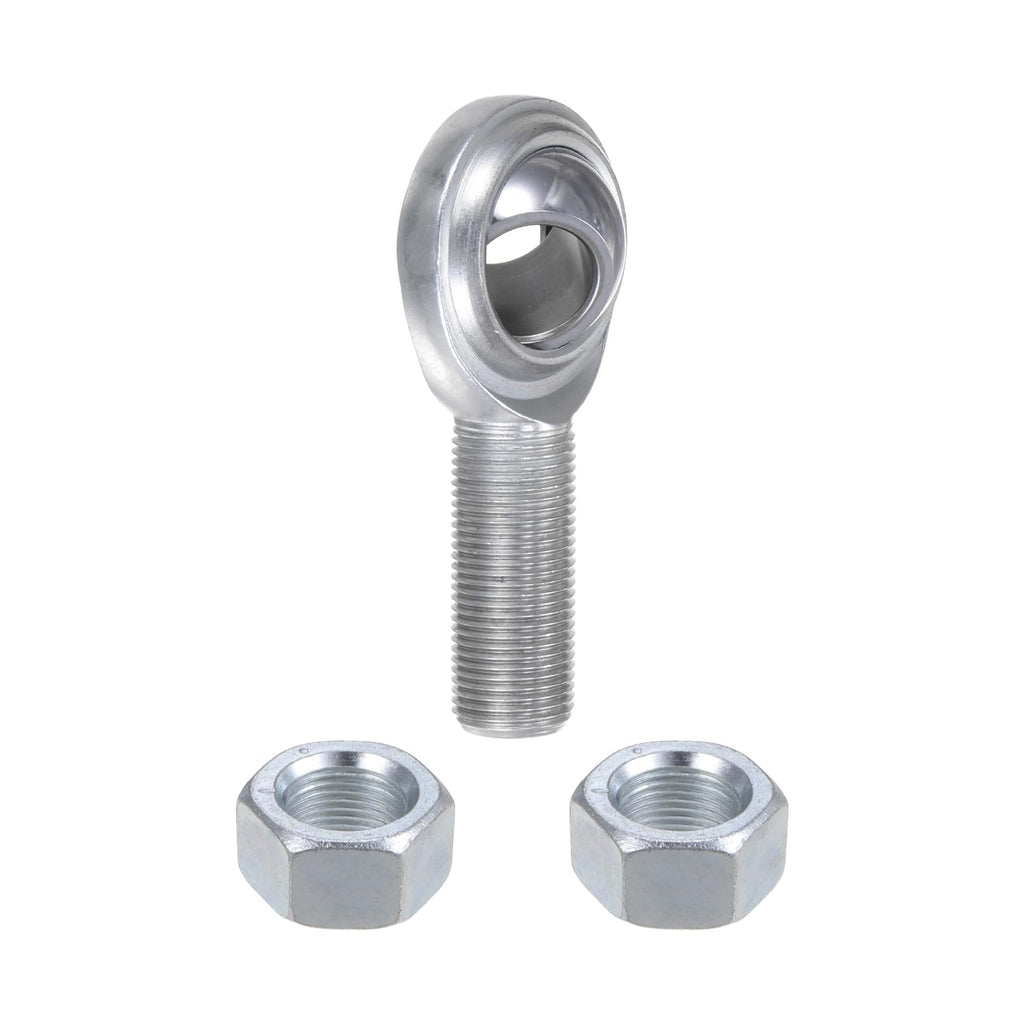 Kozelo CM12 Rod End Joint Bearing - [3/4" Bore, 3/4-16 UNF Right Hand Thread] Male Rod End with Jam Nuts, 45# Carbon Steel