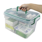 1-Pack Clear Storage Box Container, Family First Aid Box with Handle