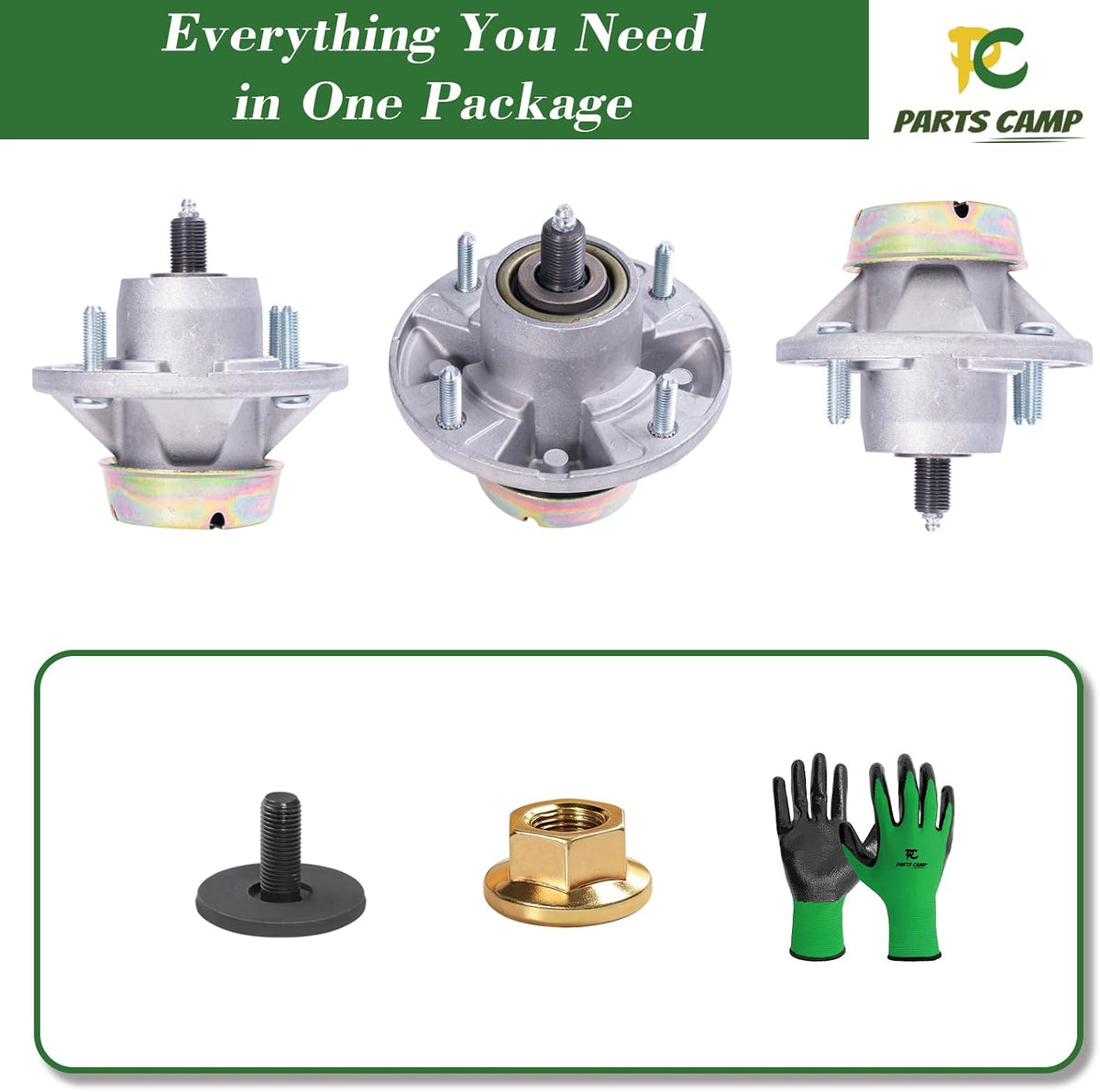 Mower Deck Spindle Assembly Replaces John Deere AM144377 AM124498 AM131680 - Fits LX280 LX289 GX325 GX335 LT180 LT190