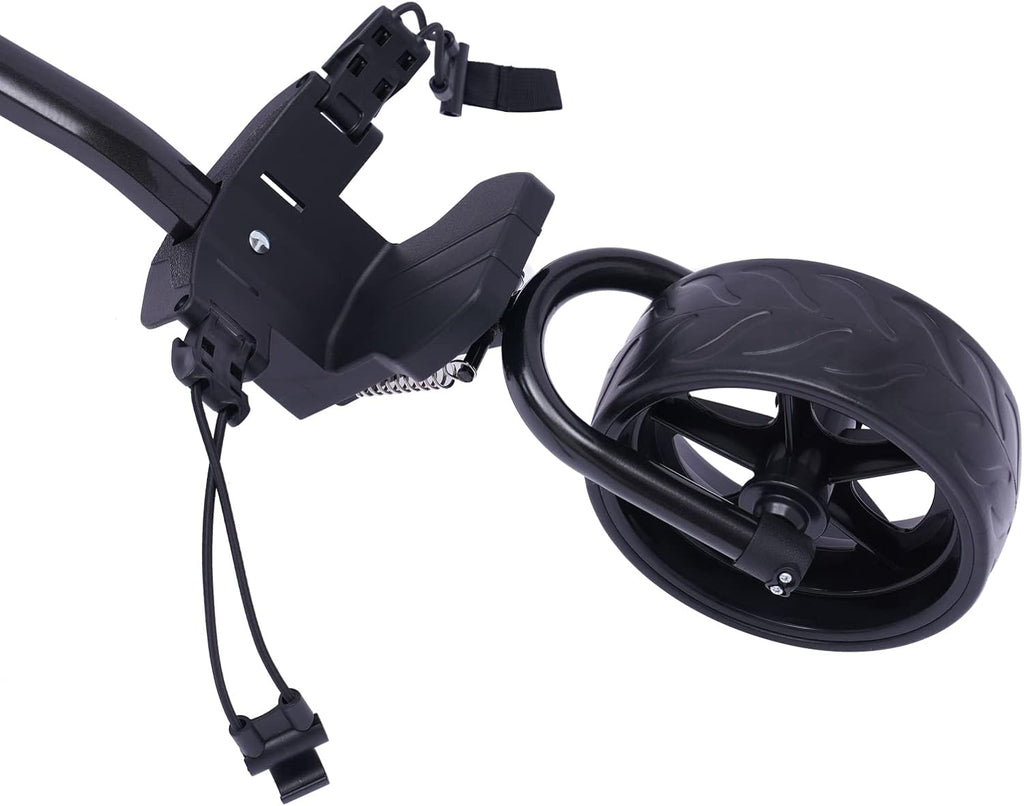 Golf Push Cart, Lightweight Foldable Golf Trolley with Foot Brake, 3 Wheel Golf Bag Cart with Swivel Front Wheel