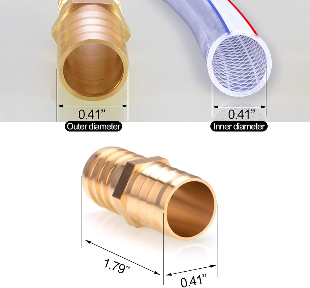 BlingKingdom 3pcs 3/8" Air Hose Repair Kit, Barb Hose Fitting Connector