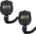 2 Pack Multi-Function Electronic Digital Sport Stopwatch Timer, Large Display with Date Time and Alarm