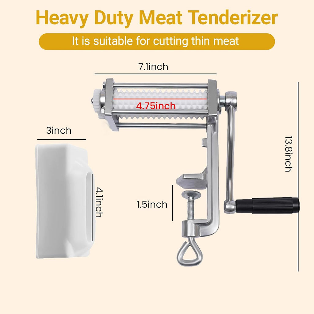Manual Meat Tenderizer Cuber, Heavy Duty Steak Flatten with 4.75" Wide Feed