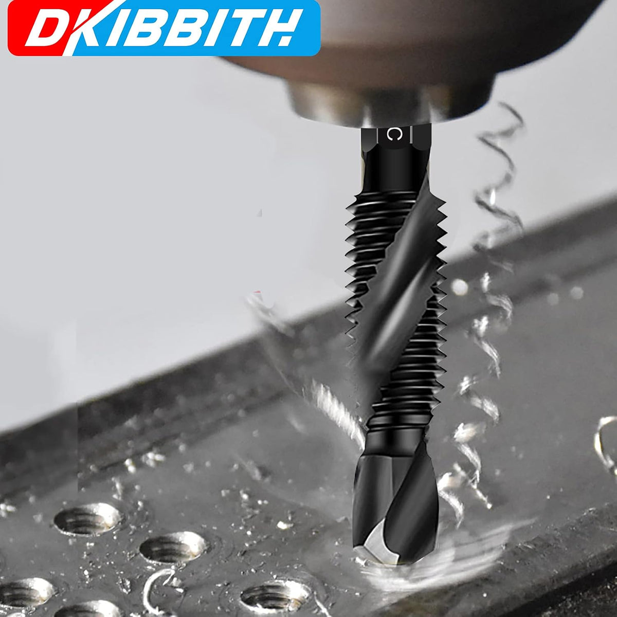DKIBBITH 6 Packs M4 Combination Drill & Taps Bit Set, Screw Threading Tapping Tools in Size M4*0.7 with Anti-Rust Black Coating, 1/4" Hex Shank and Storage Case