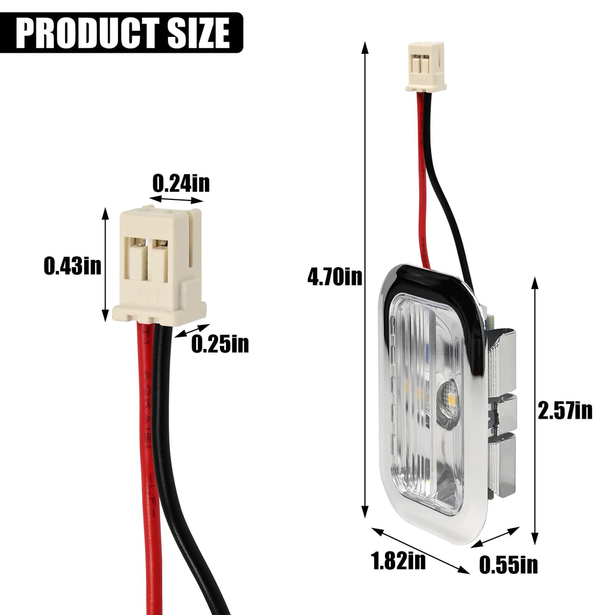 2 Packs LED Light Module For Whirlpool Kitchen Auxiliary Refrigerator