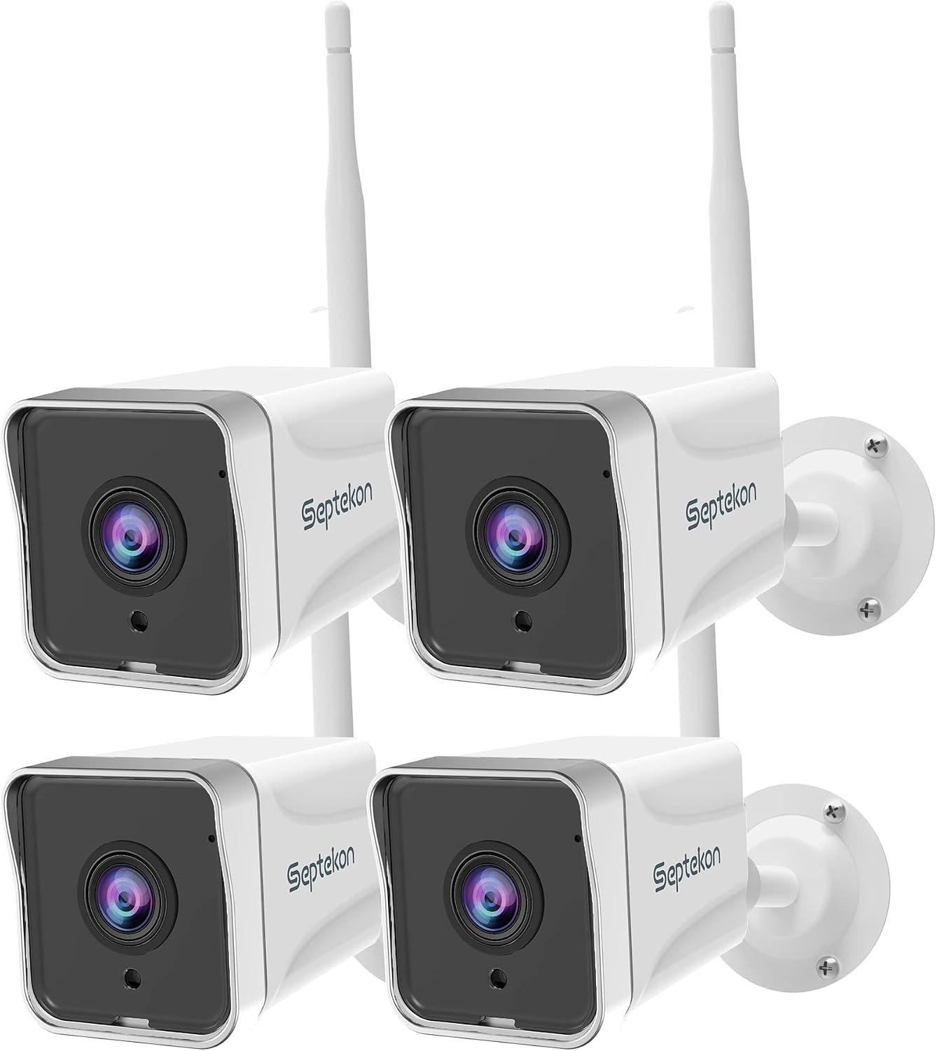 4 Pack Outdoor Security Camera 2K，WiFi Cameras for Home Security Outside with Motion Detection Tracking, Night