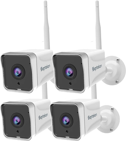 4 Pack Outdoor Security Camera 2K，WiFi Cameras for Home Security Outside with Motion Detection Tracking, Night