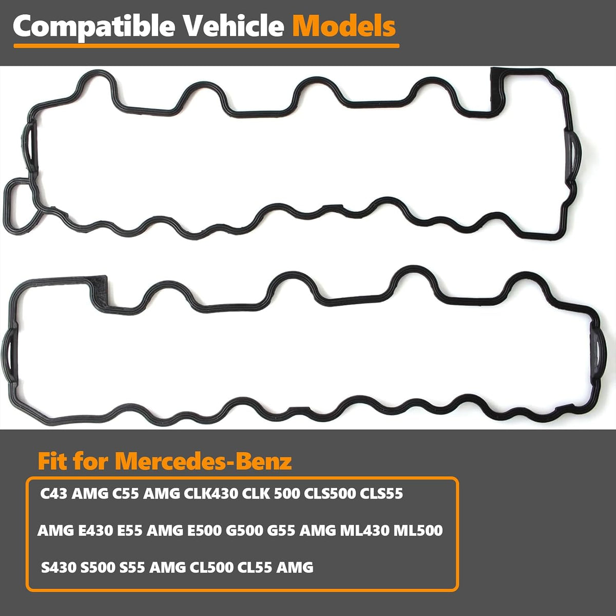 AUCERAMIC VS50842R Engine Valve Cover Gasket Set Fit for Mercedes-Benz C43 AMG C55 AMG CLK430 CLK 500 CLS500 CLS55 AMG E430 E55 AMG E500 G500 G55 AMG ML430 ML500 S430 S500 S55 AMG CL500 CL55 AMG