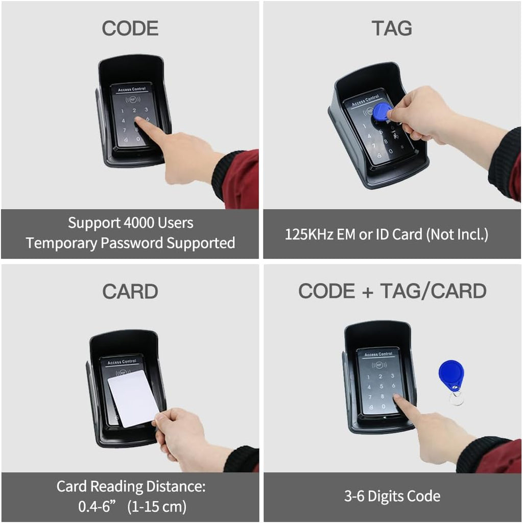 TC175P Touch Panel Wired Keypad | DC 12V 24V for Automatic Driveway Gate Opener, Door Access Control System, Digital