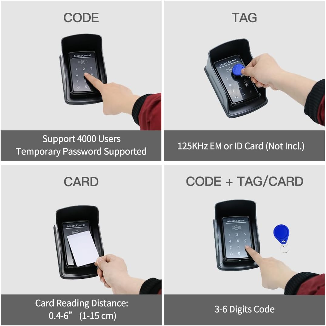 TC175P Touch Panel Wired Keypad | DC 12V 24V for Automatic Driveway Gate Opener, Door Access Control System, Digital
