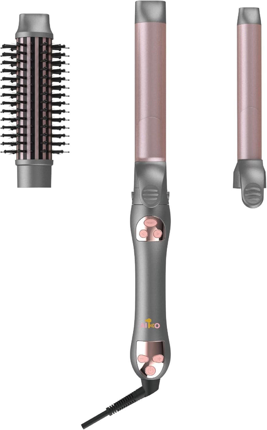 3 in 1 Interchangeable Automatic Rotating Curling Iron & Thermal Brush Set, (1''-1.25'') Curling Iron, Automatic Hair
