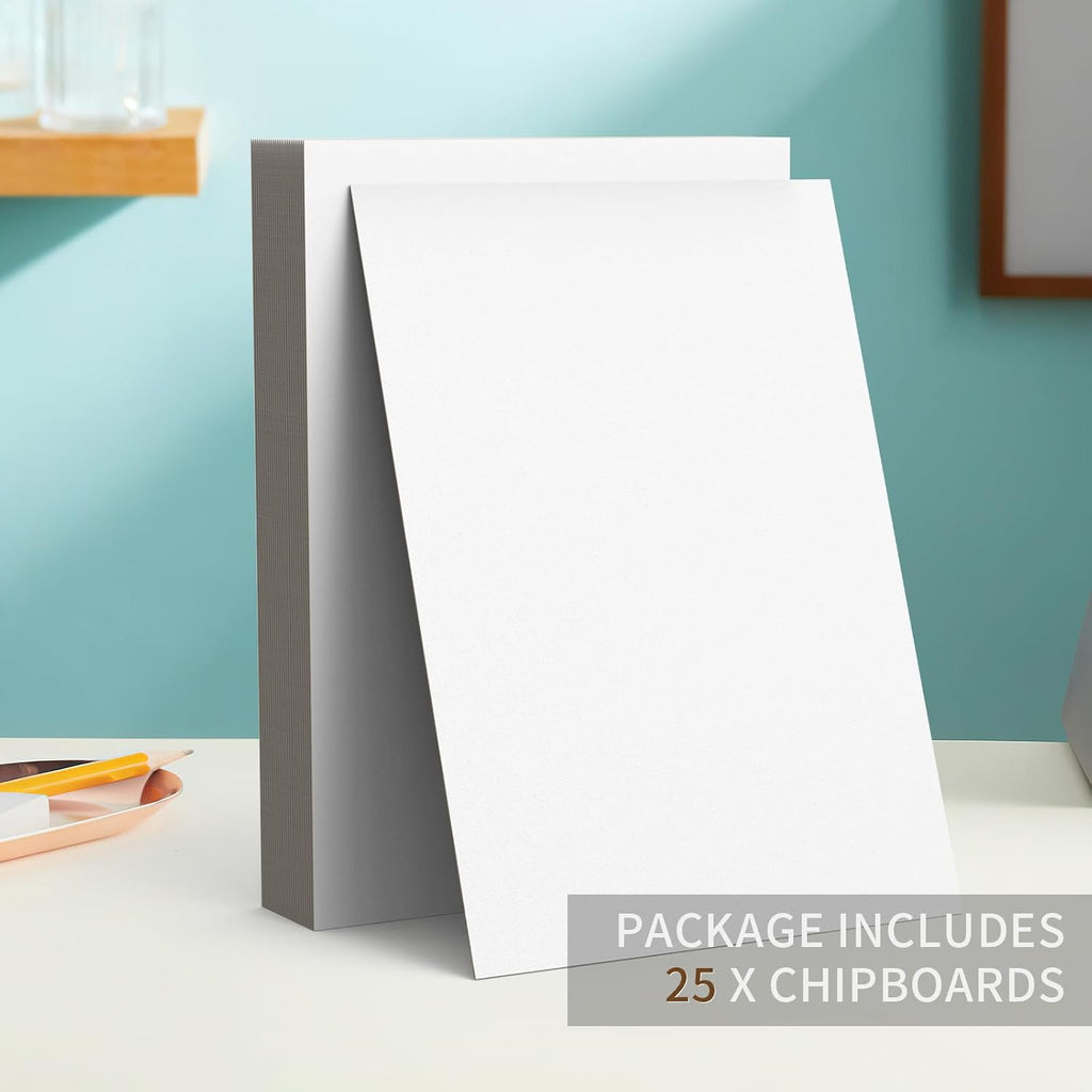 Chipboard Sheets 8.5" X 11", 25 Sheets of 40PT (Point) Chip Board for Book Binding, Perfect for Scrapbooking
