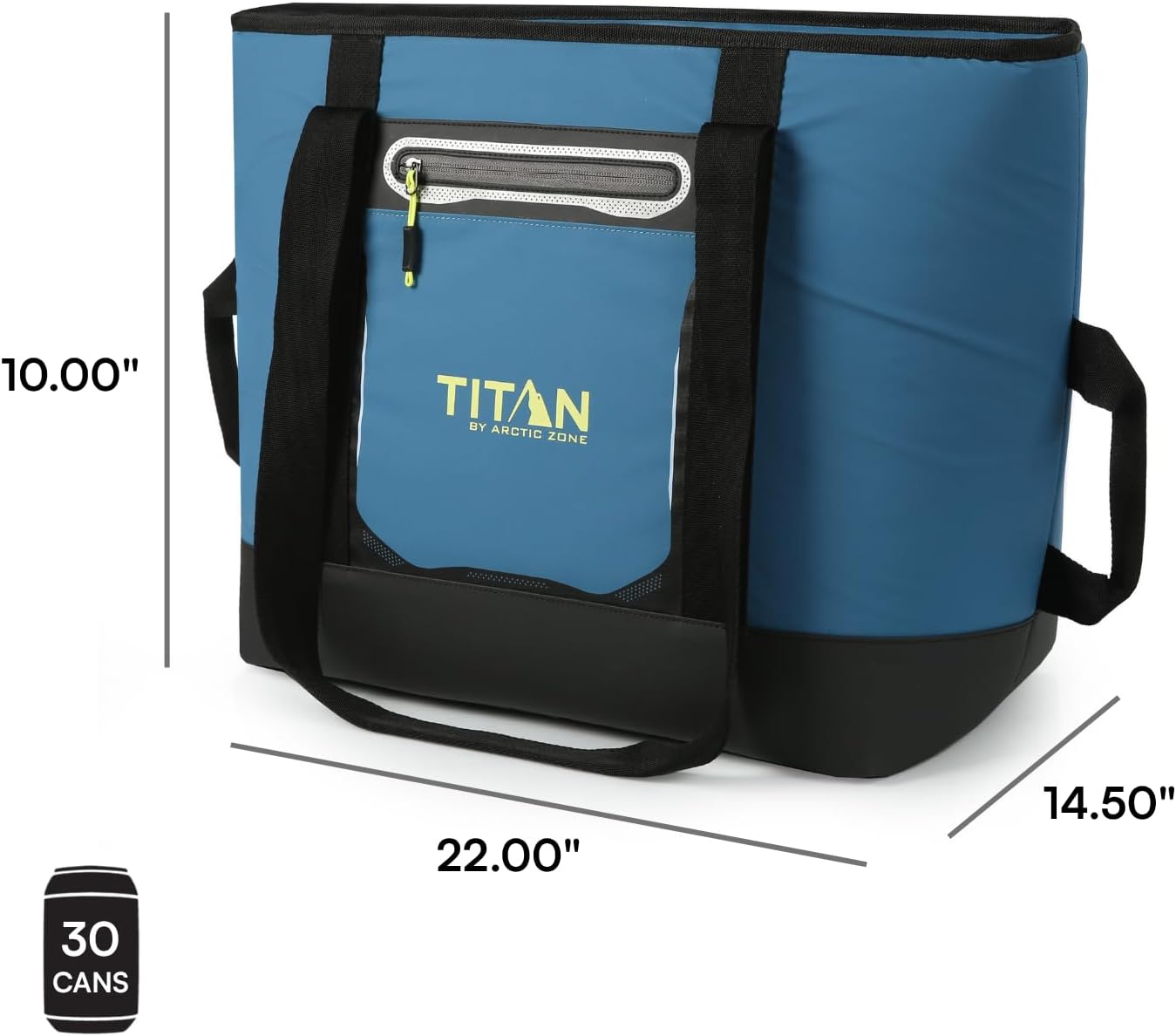 Titan 30 Can Cooler Tote, Keeps Ice Up to 3 Days | Insulated bag, leak proof lining, shoulder straps, water and stain