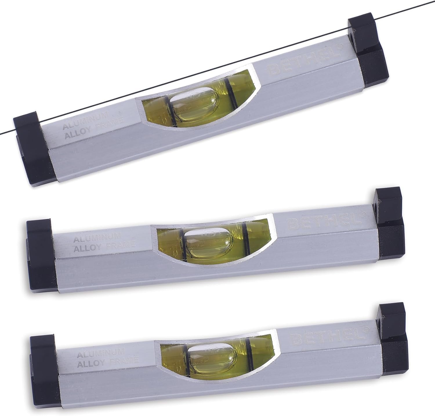 3 Packs Bubble Line Level String Tools, Aluminum Mini Leveler for Construction, Engineering, Camping, DIY Projects