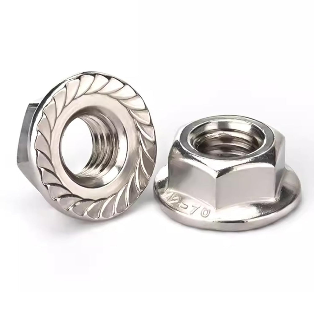 5/16"-18 Flange Nuts, 304 Stainless Steel Serrated Flange Hex Lock Nuts, 20Pcs-Pack