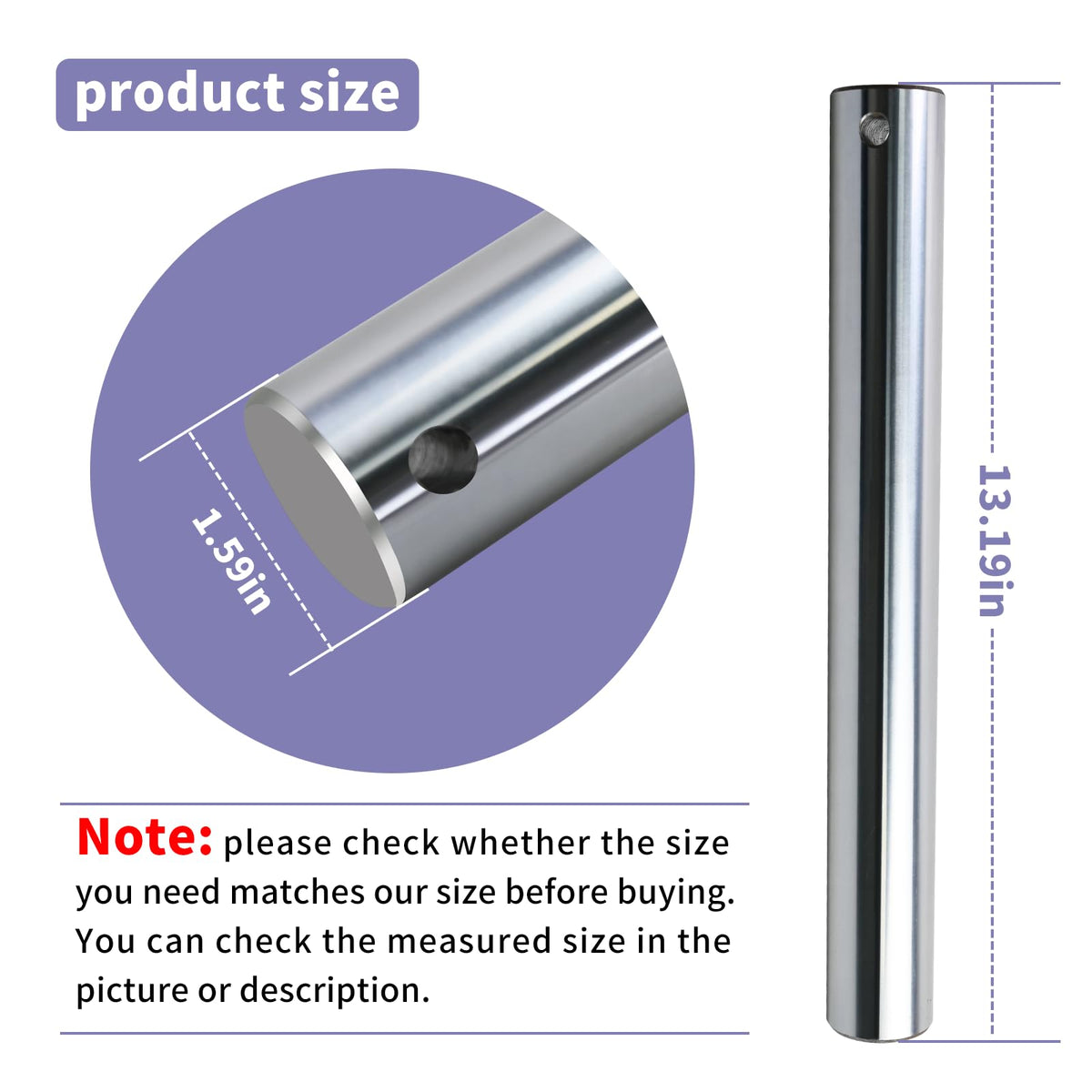 40mm x 13" Excavator Bucket Pin Compatible with Kubota, John Deere,Case etc