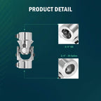 HEATFORGE 3/4" -36 Spline × 3/4" DD Universal U Joint for Steering Shaft