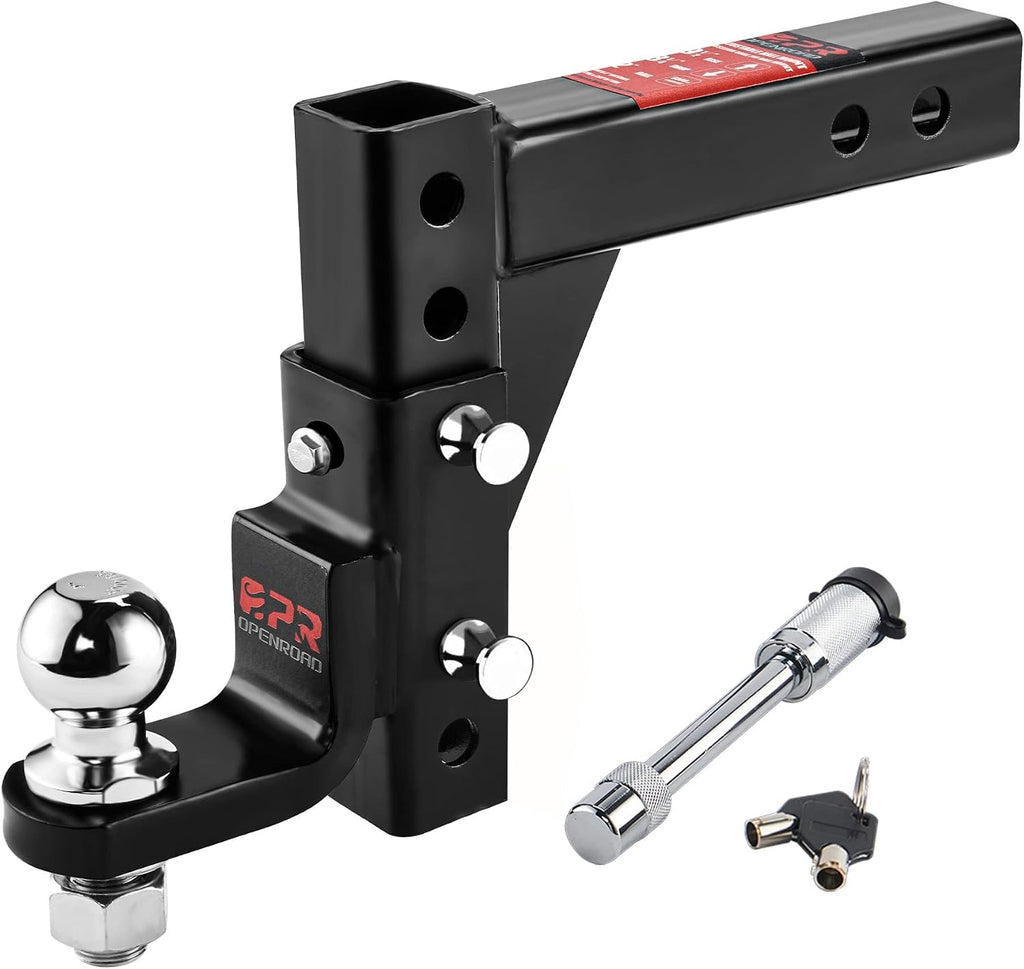 Adjustable Hitch Ball Mount with 2" Ball for 2-Inch Receiver