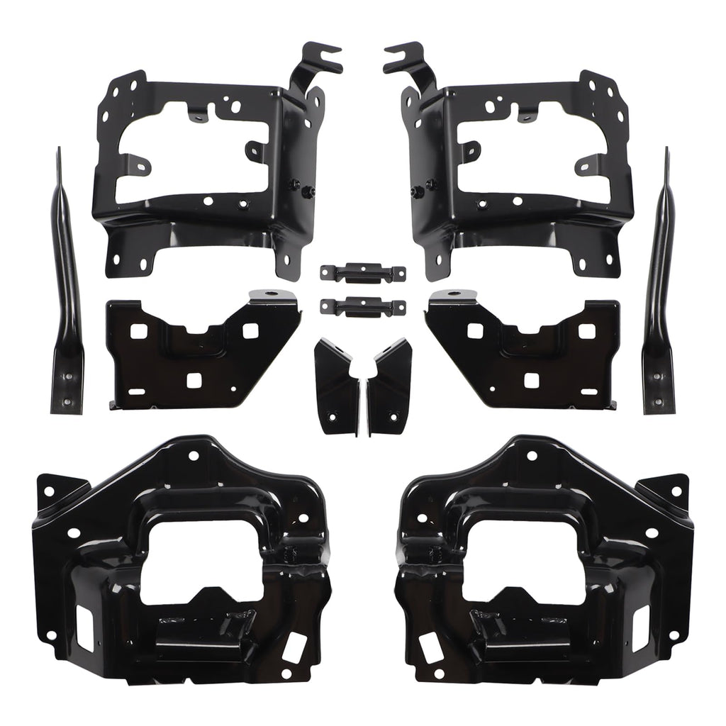 Duolctrams Front Bumper Support Mount Bracket Set 12Pcs Compatible with 2014-2015 Chevy Silverado 1500
