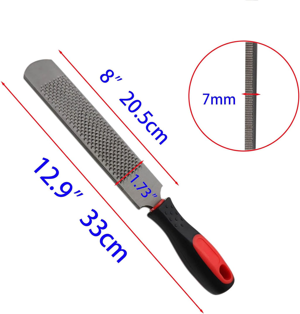 12 Inch Hoof Rasp, Horseshoe File with Rubber Handle, Carbon Steel Farrier File Tool, Suitable for