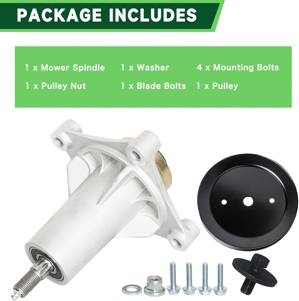 187292 192870 Spindle Assembly with 195945 Pulley Fit for 42" 46" 48" 54" Mower Deck Husqvarna Z254 YTH22v46 YTH24v48 Craftsman YT3000 YS4500 YT4000 Mower Replace OEM 587819701 532187281 567253301