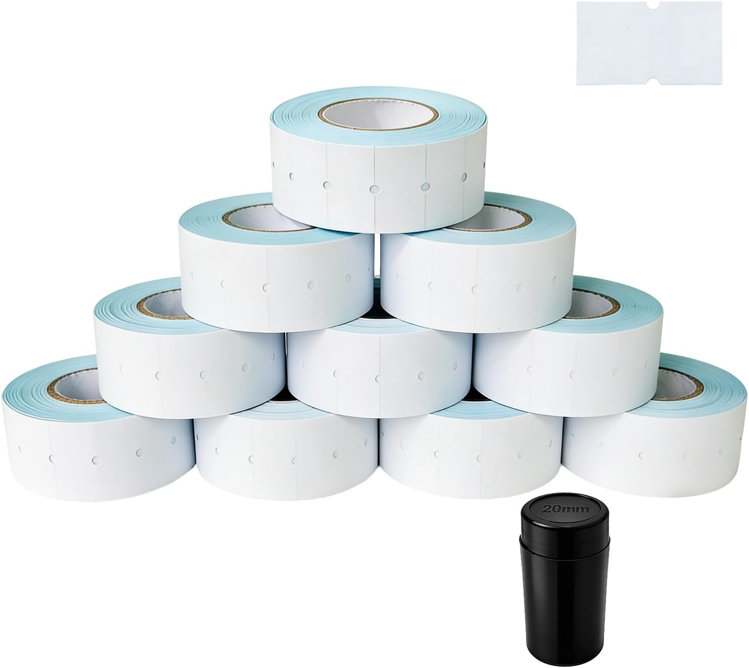 10,000 White Price Gun Labels (Blank) | Compatible with MX-5500 & NT5500, 10 rolls 1,000 labels per roll, includes 1