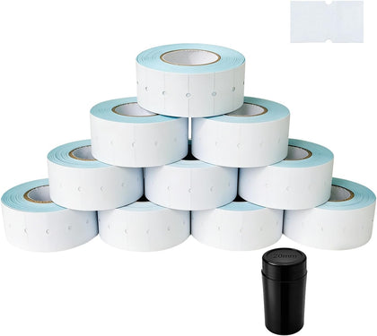 10,000 White Price Gun Labels (Blank) | Compatible with MX-5500 & NT5500, 10 rolls 1,000 labels per roll, includes 1